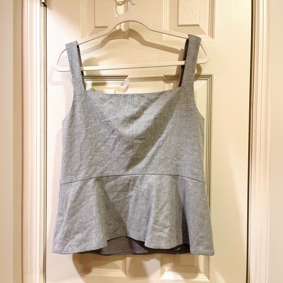 Banana Republic heathered grey wool peplum blouse- Size 14 - Picture 4 of 7